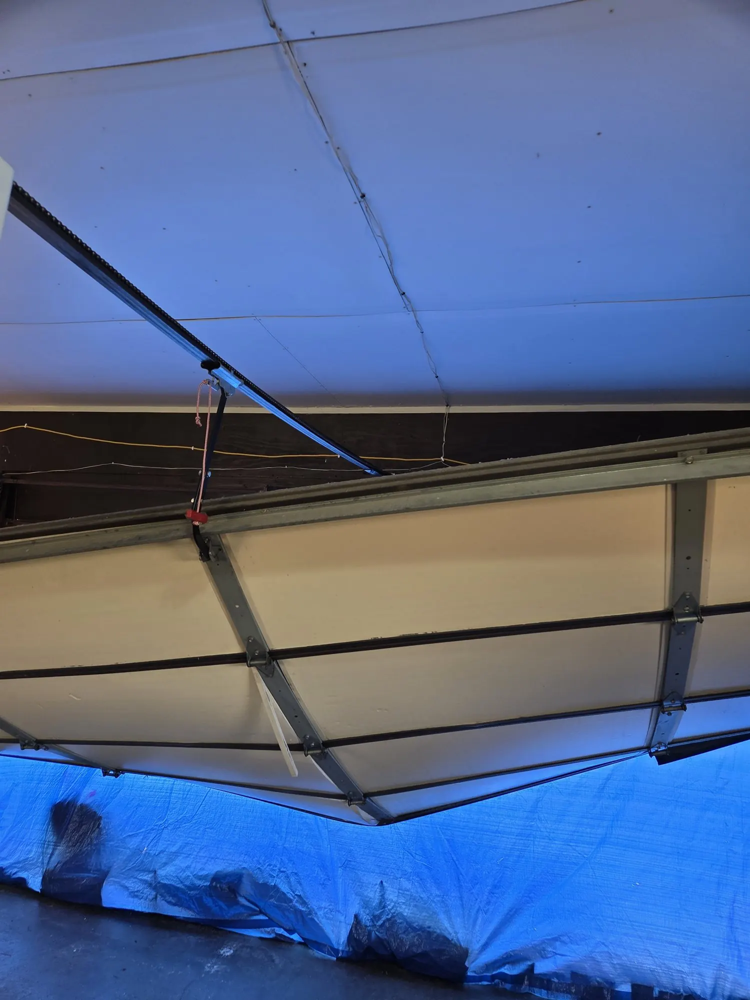 Plastic containment setup at a Shield Restoration mold job.